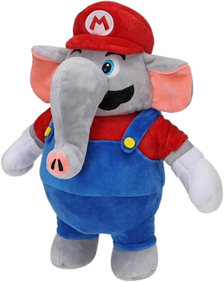 Elephant Luigi Plush Toy,Stuffed Animals Soft Merry Cute Cartoon Character Stuffed Doll Christmas Kids Gift(Green,11 inch), Medium, Red