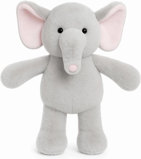 Elephant Teddy Bear Stuffed Animals Plush Elephant Toys with Pink Ears Nose for Girls Boys Kids Babies Shower Bedtime Gifts, 15.7"