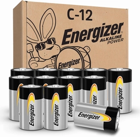 Energizer Alkaline Power C Batteries (12 Pack), Long-Lasting Alkaline C Cell Batteries