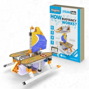 Engino: STEAM Labs Junior: How Buoyancy Works - 4 Model Brick Building Set, Toybook Series, Experiment & Art Activities, Play & Learn Science, Kids 8 