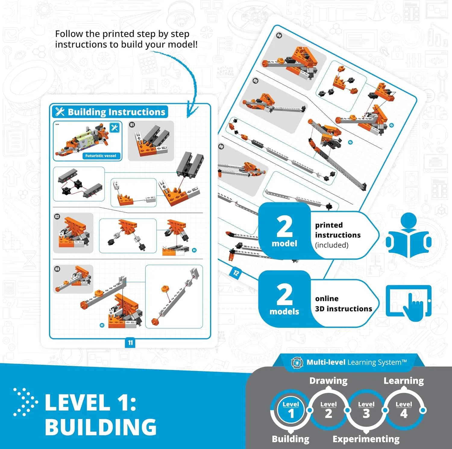 Engino: STEAM Labs Junior: How Buoyancy Works - 4 Model Brick Building Set, Toybook Series, Experiment & Art Activities, Play & Learn Science, Kids 8 