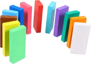 ERINGOGO 2 Set Wooden Dominoes Blocks Early Education for Stacking Plaything Safe and Smooth Surface for Hand Eye Coordination Development