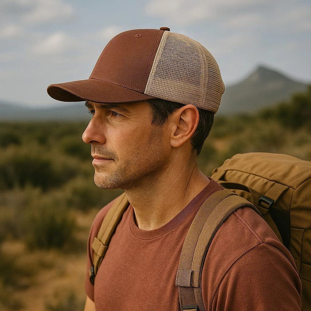 Everest Trucker Hat - Mesh Snapback Baseball Cap w/Base Camp Woven Patch