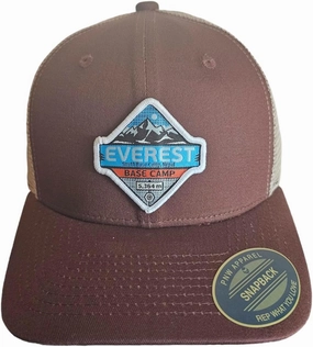 Everest Trucker Hat - Mesh Snapback Baseball Cap w/Base Camp Woven Patch