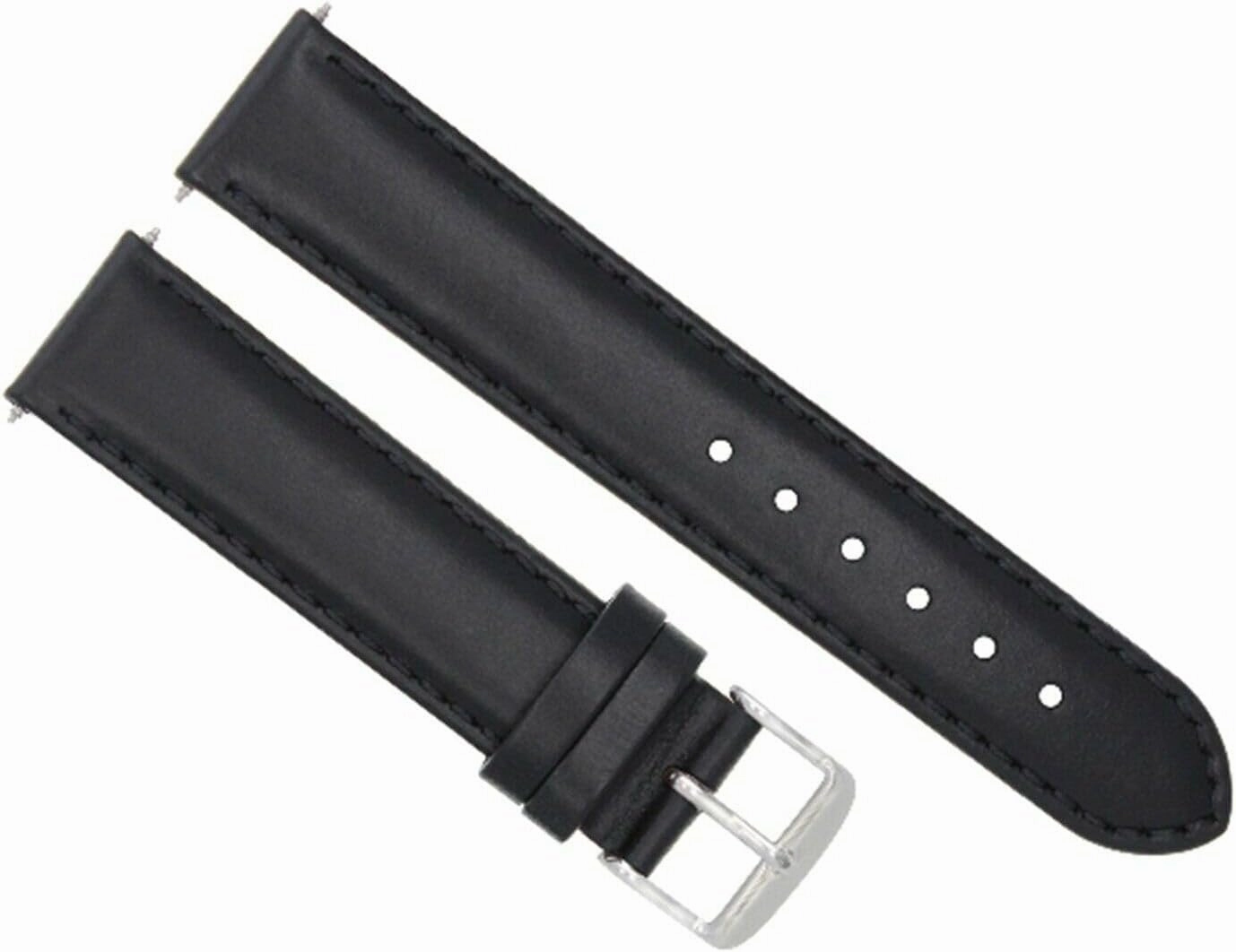 Ewatchparts 24mm Genuine Leather Watch Strap Smooth Band Compatible With Sony Smart Watch II Black