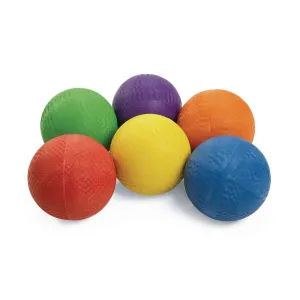 Excellerations Premium Rubber Playground Balls - Set of 6 (Item # COLORPG)