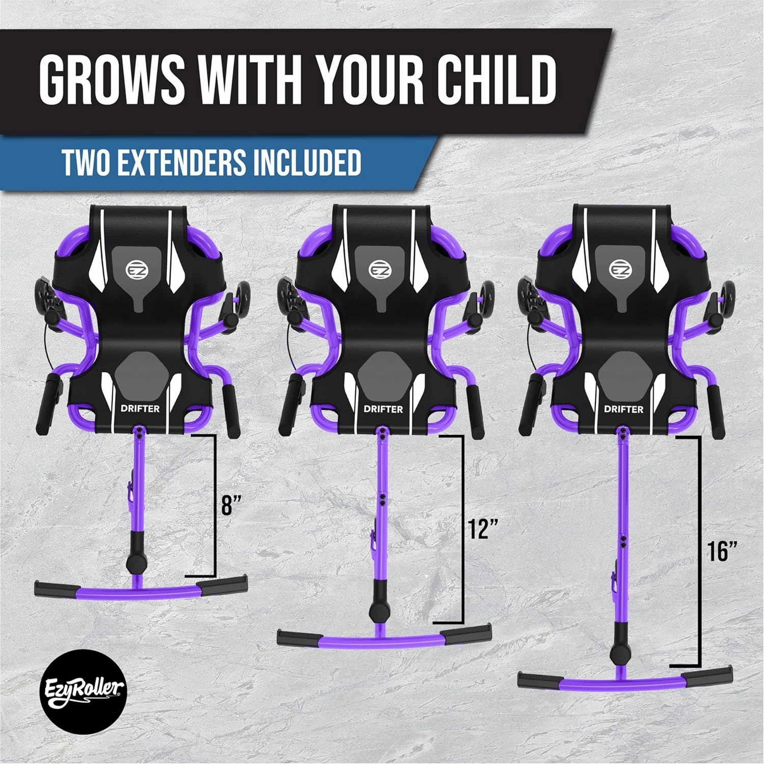 EzyRoller New Drifter-X Ride on Toy for Ages 6 and Older, Up to 150lbs.- Purple