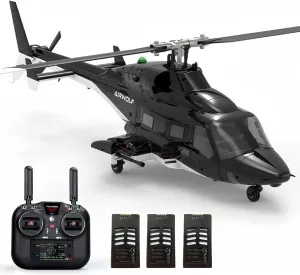 F02S GPS RC Helicopter for Adult, 3D/6G Stunt Mode 8CH Flybarless Military Stabilized Aircraft with Optical Flow Positioning,3 Battery