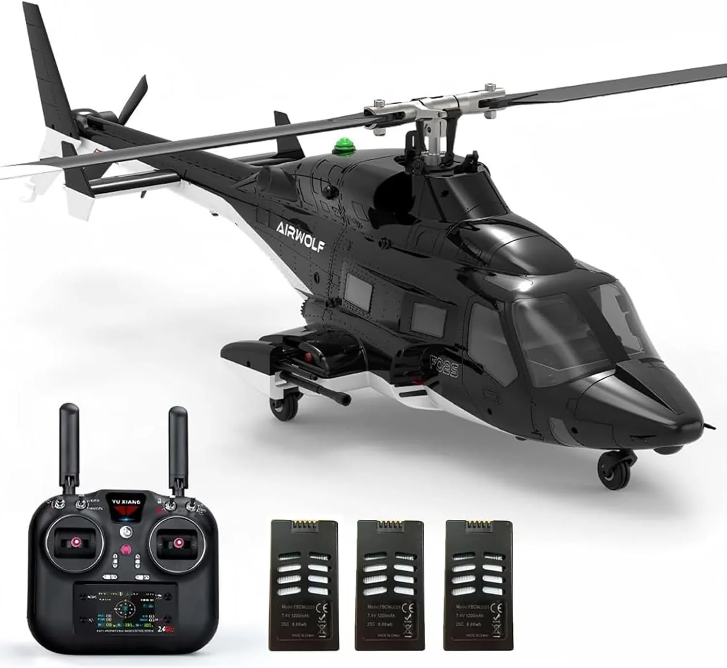 F02S GPS RC Helicopter for Adult, 3D/6G Stunt Mode 8CH Flybarless Military Stabilized Aircraft with Optical Flow Positioning,3 Battery