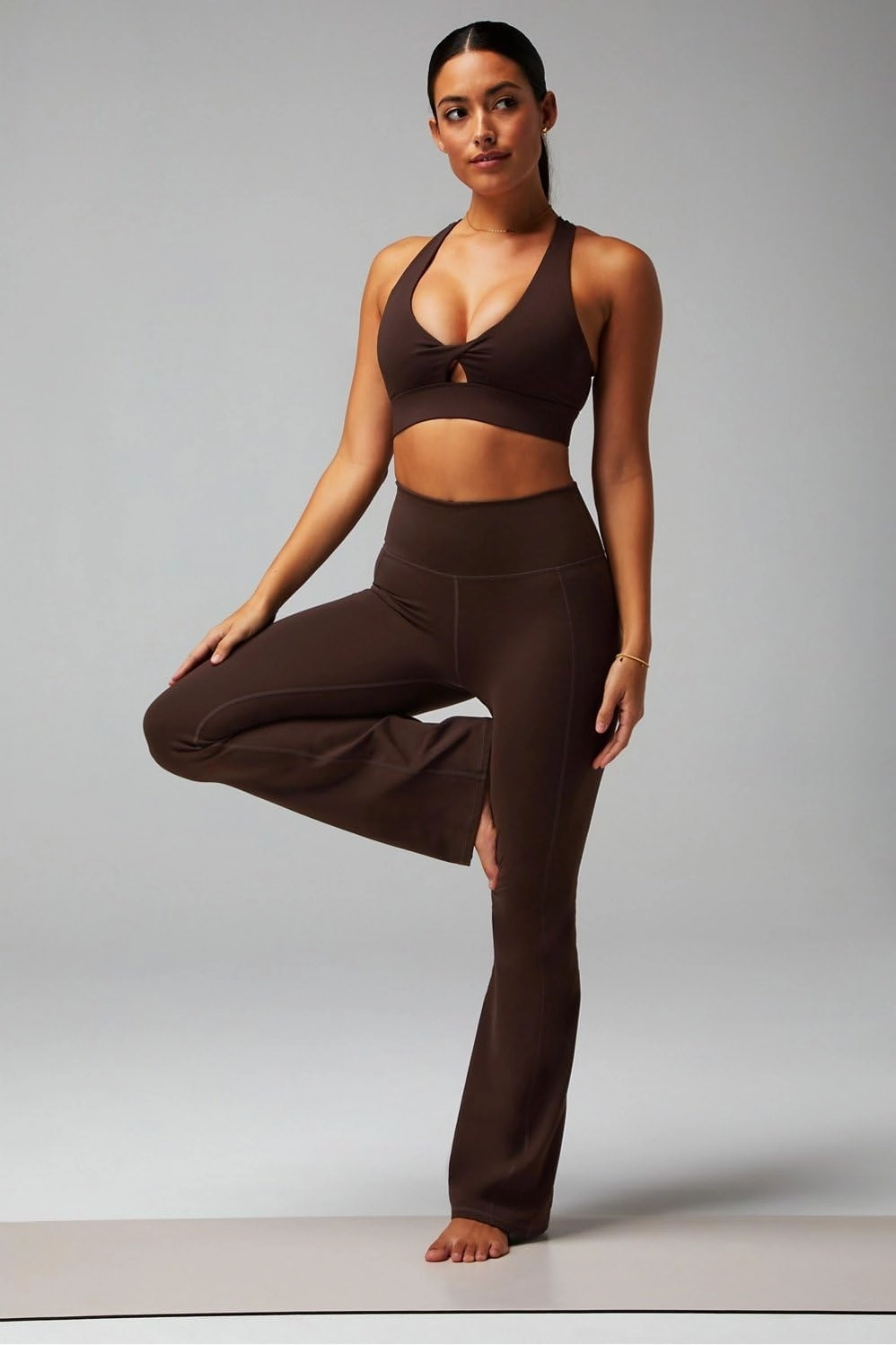 Fabletics Women's Oasis Pureluxe High-Waisted Kick Flare, Light Compression, Buttery Soft