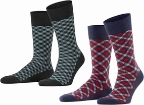 FALKE Men Smart Check 2-Pack Crew Cut