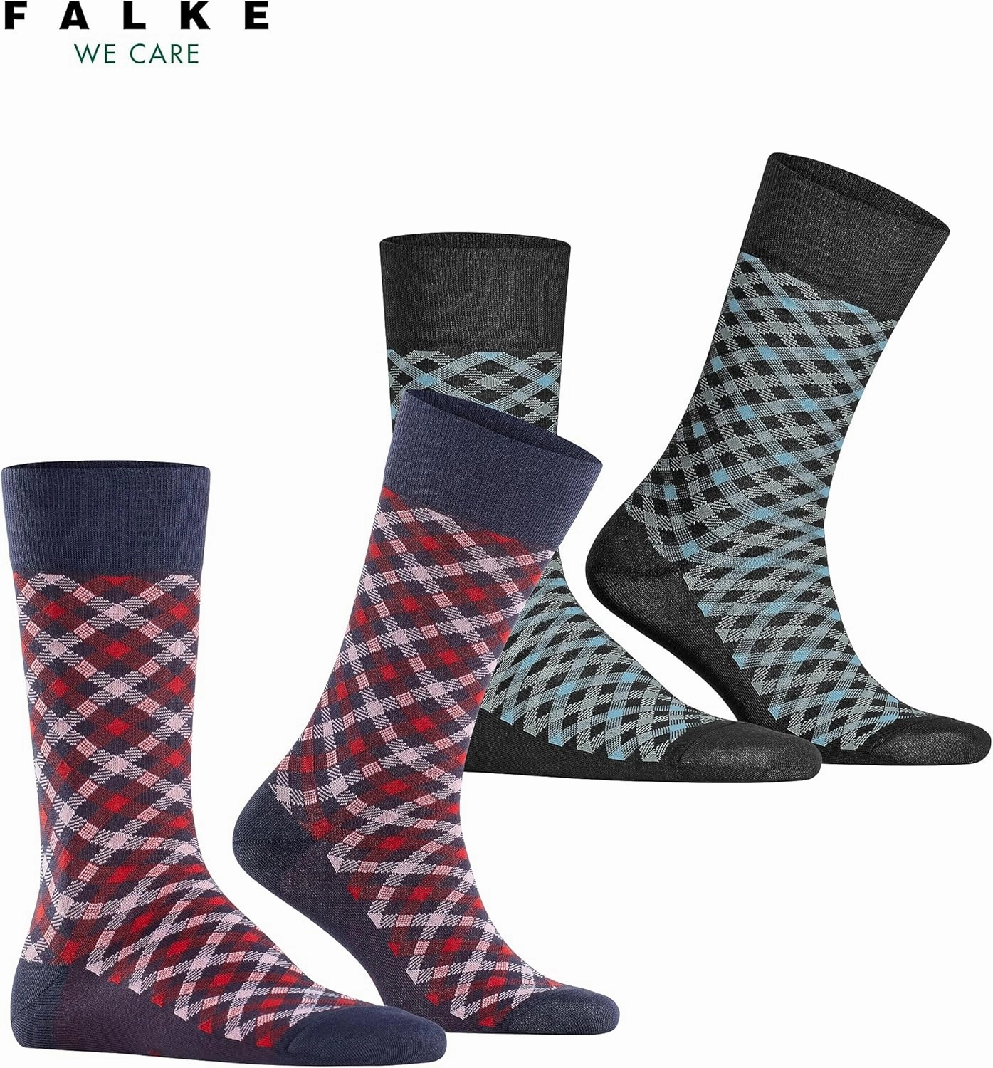 FALKE Men Smart Check 2-Pack Crew Cut
