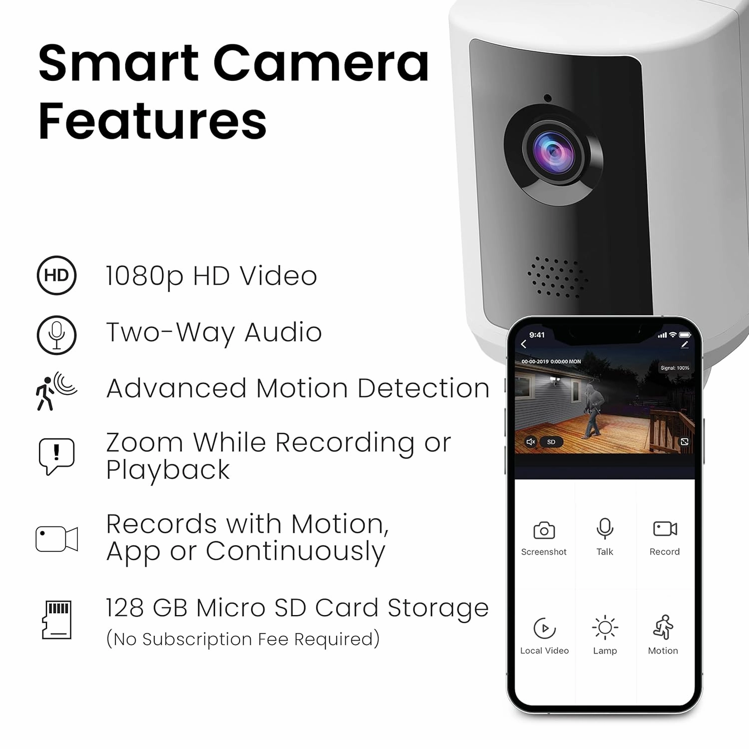 Feit Electric SEC5000/CAM/WIFI Outdoor LED Smart Security Camera with Motion Sensor, 2-Way Audio, 5000 Lumens Floodlight, Works with Alexa and Google Asst, Alarm, Hardwired, Updated Version of SEC3000