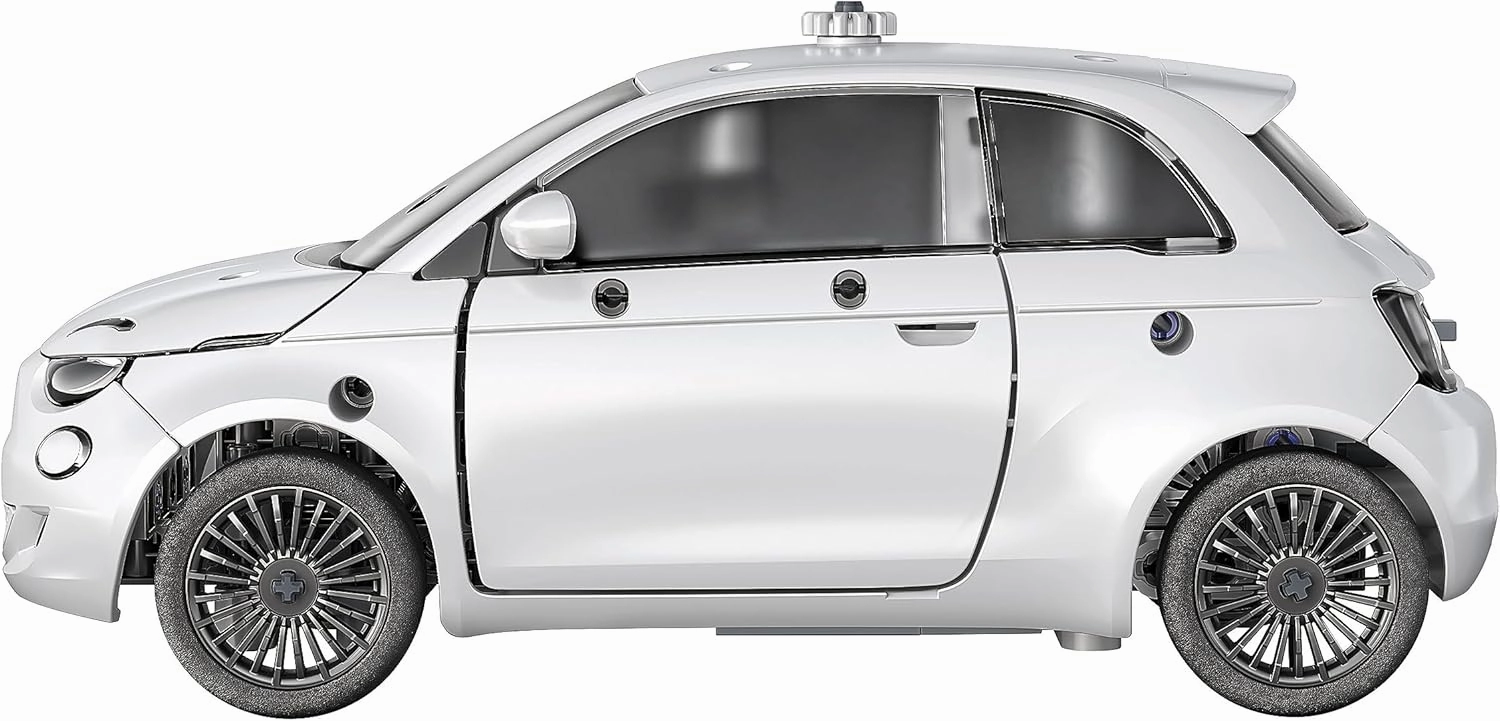 Fiat 500 Electric Car: Building Set, With Rechargeable Battery, 8 