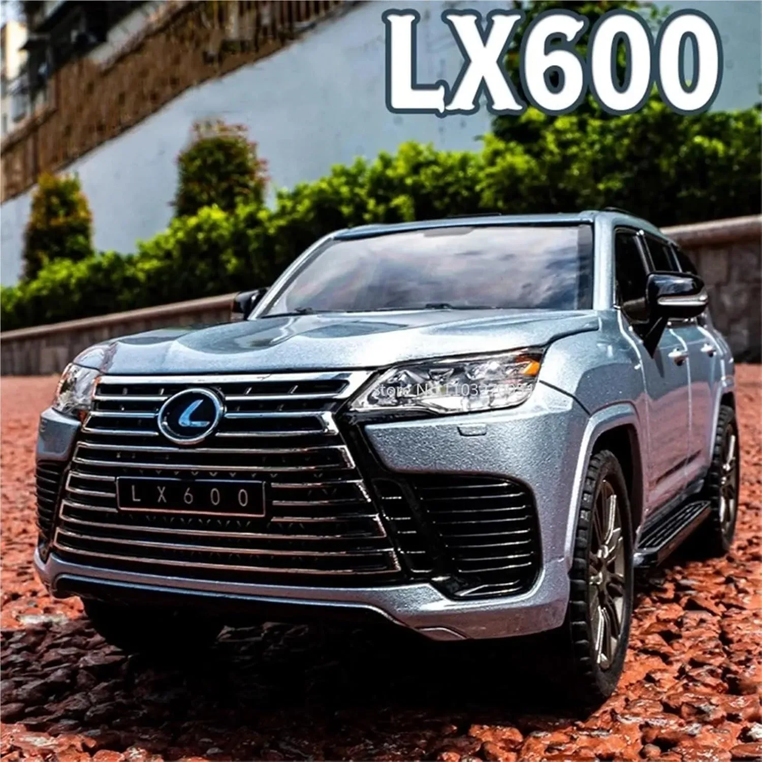 Finished Scale Model 1:24 for Lexus LX600 SUV Alloy Die-cast Car Model Simulation Miniature Vehicle Model Decoration Ornaments Presents(White)