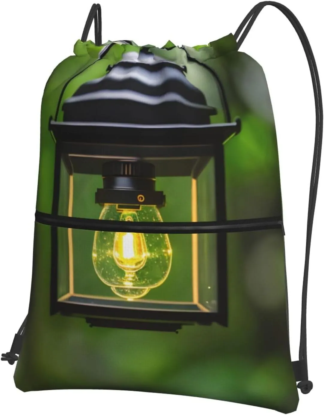 Firefly and Lantern Print Gym Drawstring Backpack for Women Waterproof Beach Bag Sackpack Sports Travel Cinch Bag
