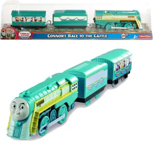 Fisher Price Thomas and Friends As Seen On King of the Railway DVD Series Trackmaster Motorized Railway Battery Powered Tank Engine 3 Pack Train Set - CONNORS RACE TO THE CASTLE