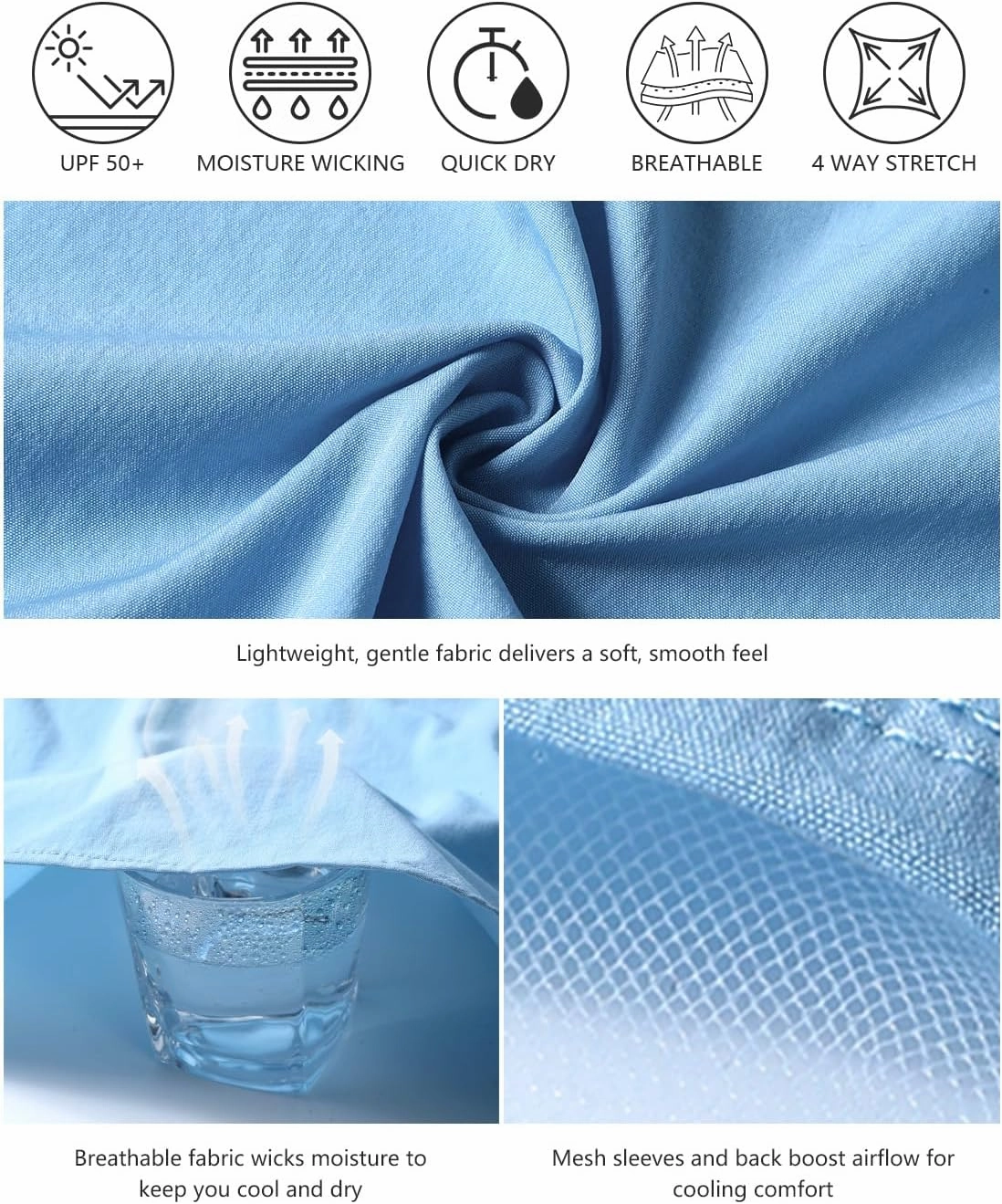Fishing Shirts for Men Long Sleeve Sun Protection Outdoor Safari Shirt Men Clothes, Quick Dry Mens Fishing Shirts
