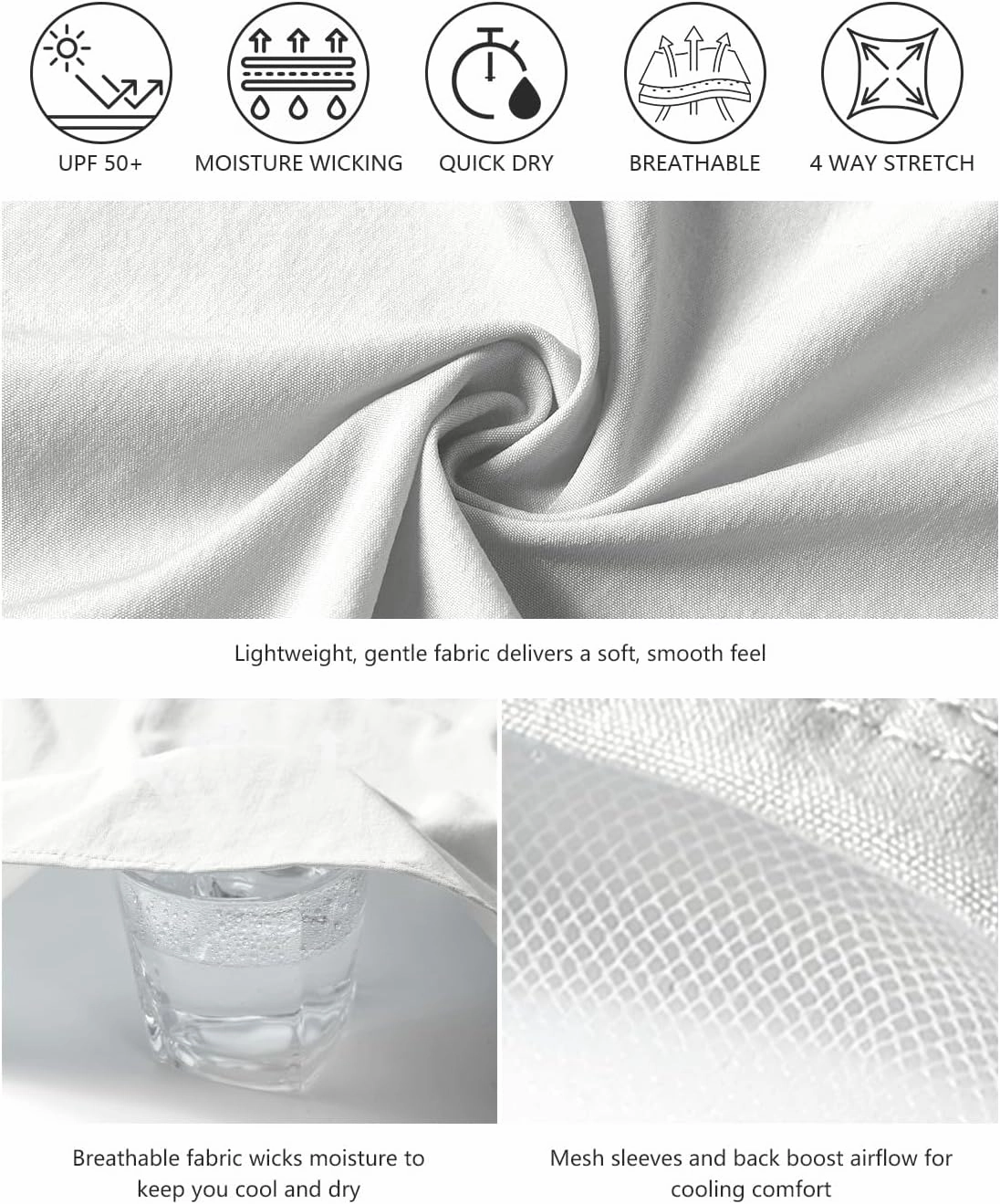 Fishing Shirts for Men Long Sleeve Sun Protection Outdoor Safari Shirt Men Clothes, Quick Dry Mens Fishing Shirts