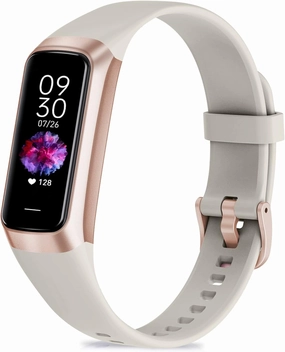 Fitness Tracker with 24/7 Heart Rate, Blood Oxygen Blood Pressure Sleep Monitor, Activity Trackers 5 ATM Waterproof,Step Calorie Counter Pedometer Health Smart Watch for Women Men(Beige)