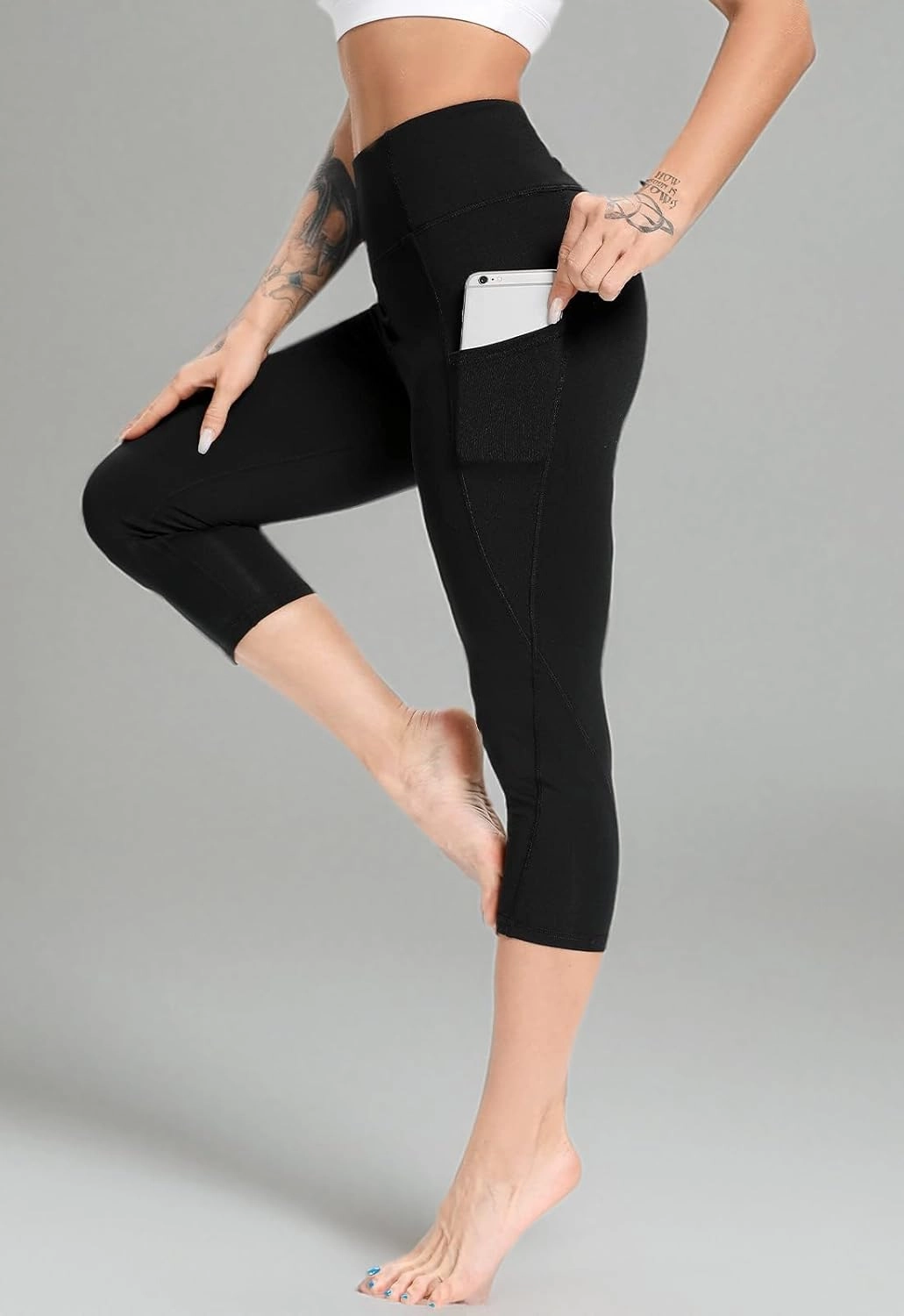 FITTOO Women's Yoga Capris Leggings Pockets Workout Pants