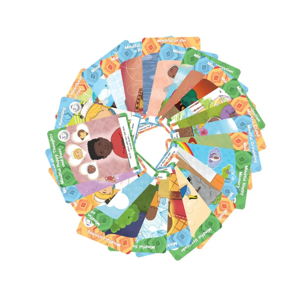 Flashcards 25 Pack Islamic Mindfulness Activities for Children/Kids – Calm, Positivity, Focus