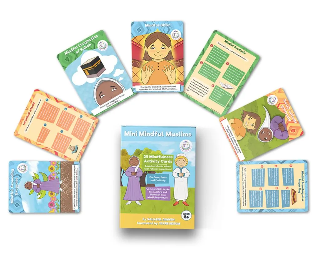 Flashcards 25 Pack Islamic Mindfulness Activities for Children/Kids – Calm, Positivity, Focus