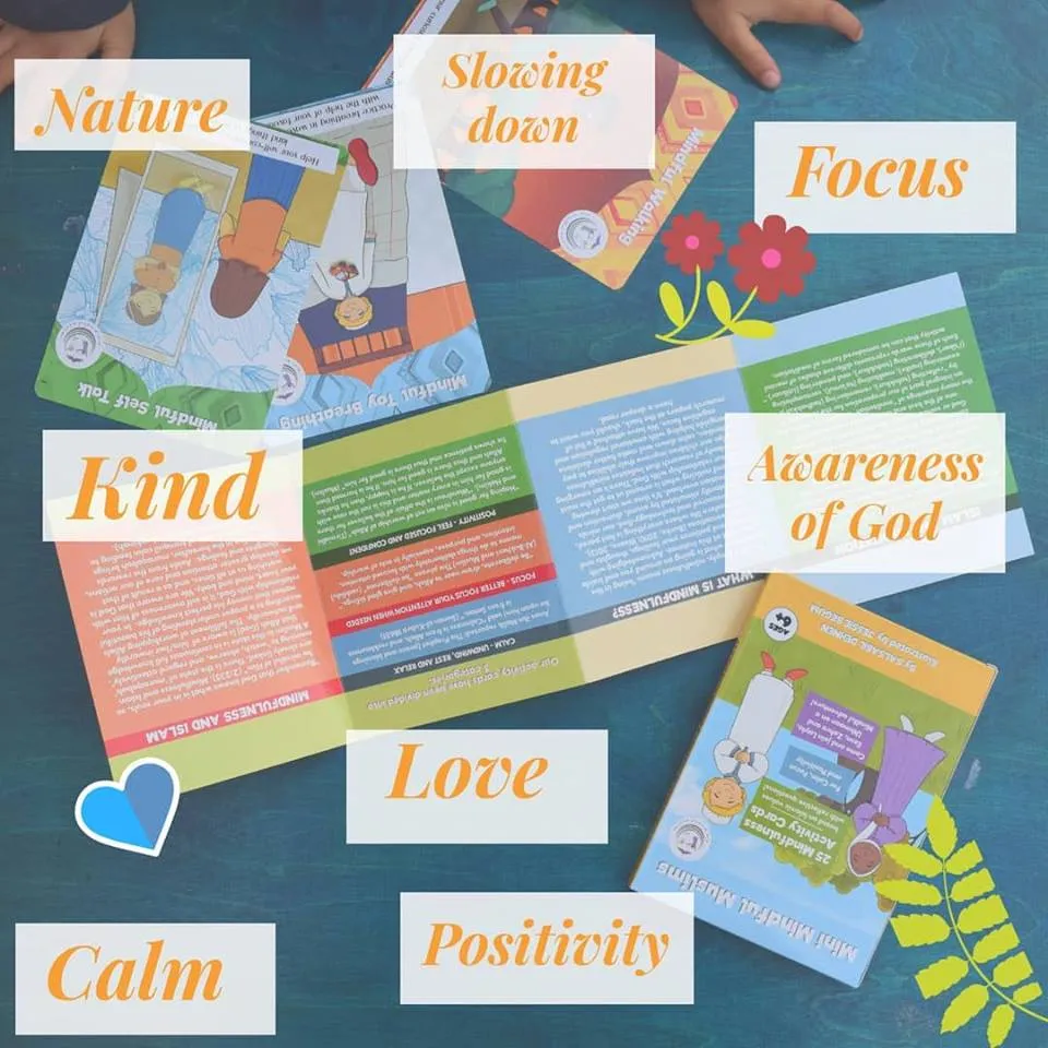 Flashcards 25 Pack Islamic Mindfulness Activities for Children/Kids – Calm, Positivity, Focus