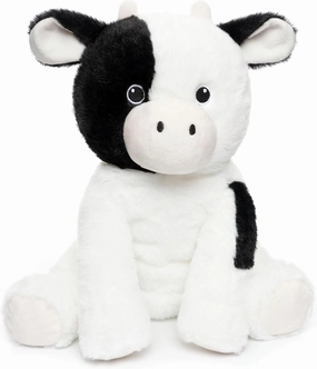 Floppy Dairy Cattle Cow Plush Toy - 15.7 Inch Soft & Cuddly Stuffed Animal Cow with Embroidered Eyes, Perfect for Kids, Babies, Toddlers - Farm Animal Gift
