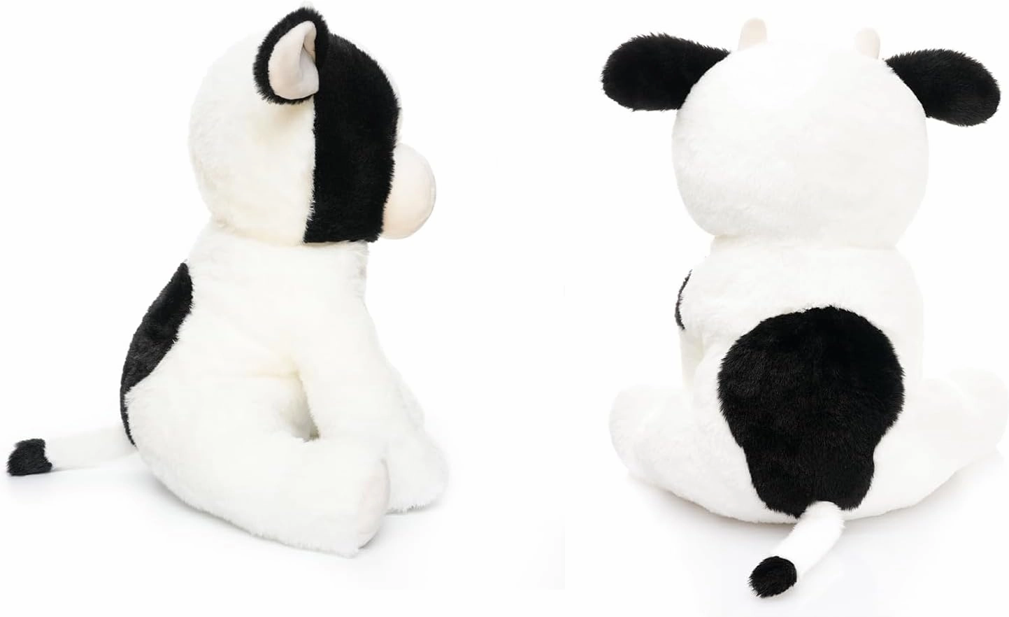 Floppy Dairy Cattle Cow Plush Toy - 15.7 Inch Soft & Cuddly Stuffed Animal Cow with Embroidered Eyes, Perfect for Kids, Babies, Toddlers - Farm Animal Gift