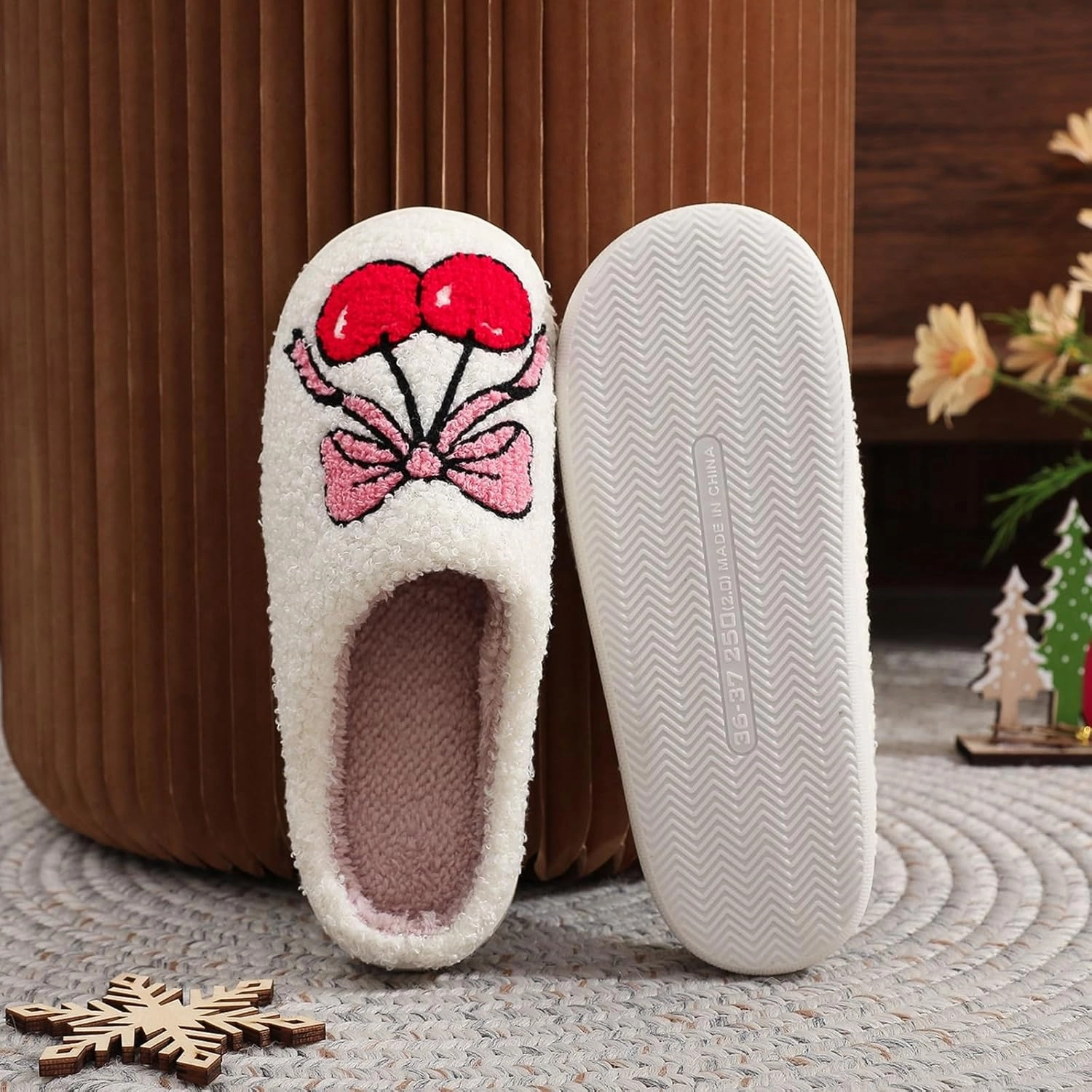 Fluffy Slippers For Womens Mens Warm Cozy Plush Fuzzy Memory Foam Slippers Slip-on House Slippers Indoor Outdoor
