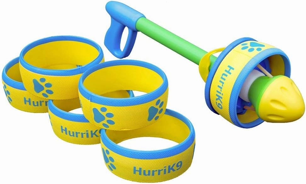 Flying Ring Launcher Dog Exerciser Starter Pack | Quickly Exercises Your Dog | Includes Launcher Starter Pack & 6 EVA Foam Rings