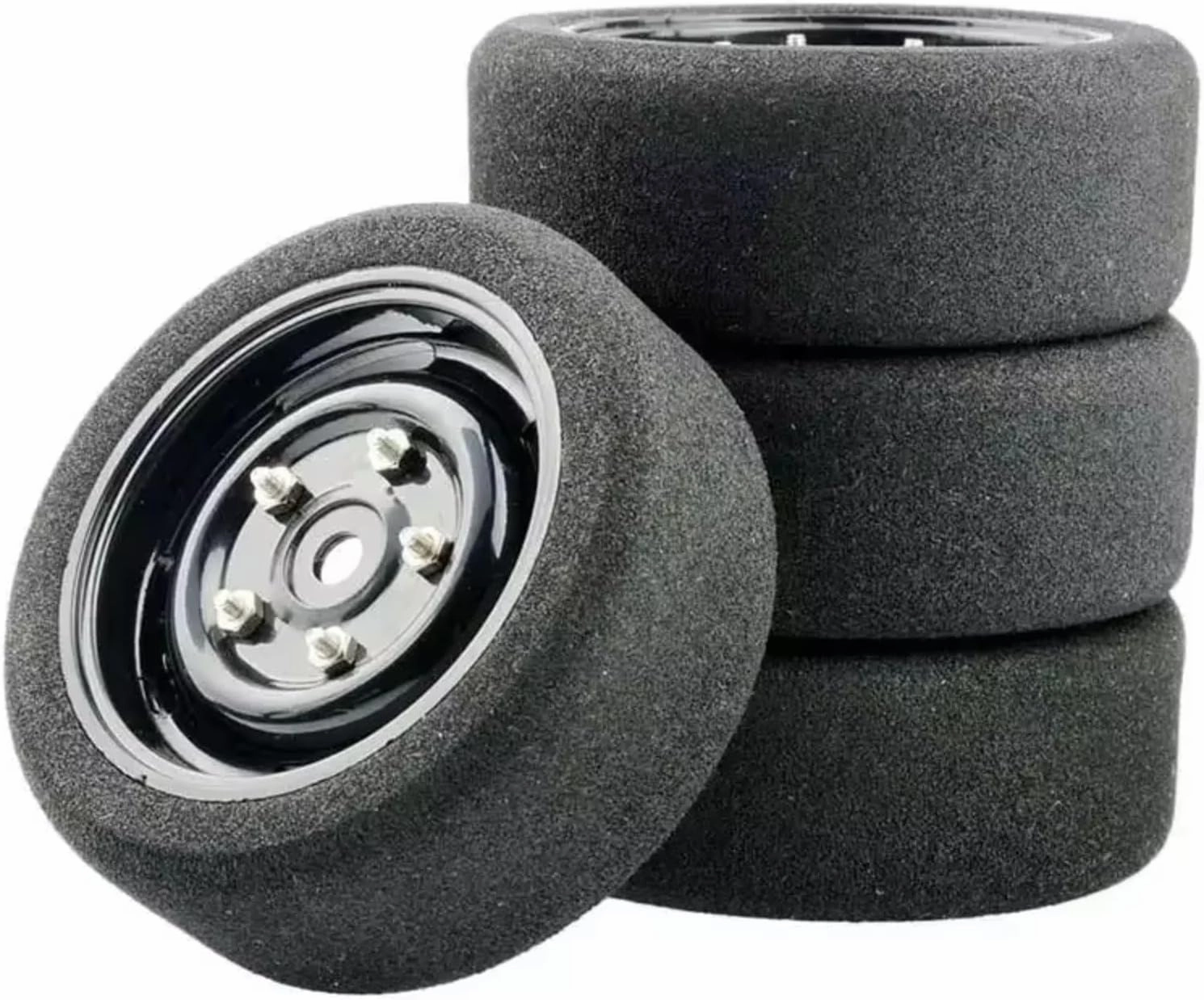for Wltoys 144001 124019 124017 A959 1/16 1/14 1/12 Remotre Contrl Cars Parts 4pcs On Road Foam Tyres 68MM Wheel 12MM Hex RC Car DIY Parts(Black)