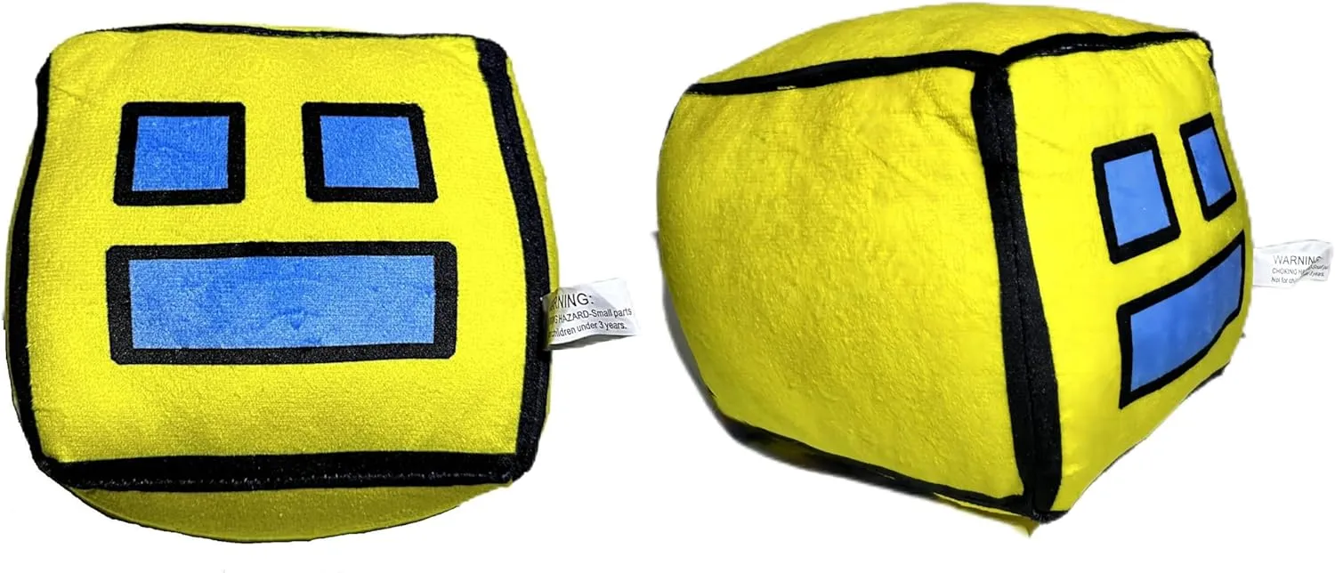 FOTN Geometry Games Sprint Plush Toys - Animals Cube Volume Wood Doll Kids Gift and Easter Decoration (6.3in Yellow)