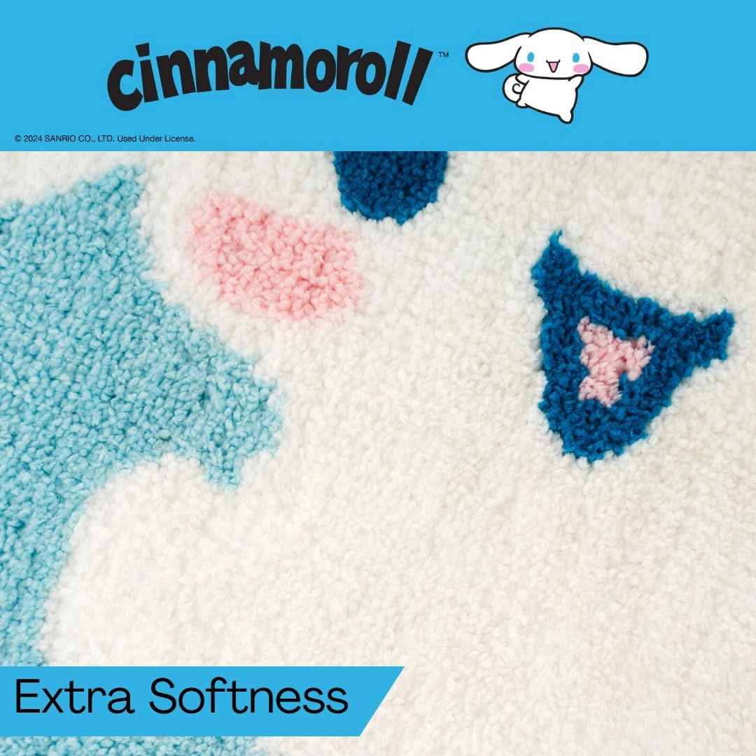 Franco Collectibles Cinnamoroll Cotton Non Slip Plush Bathroom Mat Rug (Officially Licensed Product)