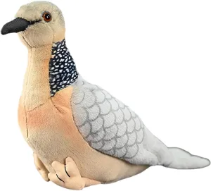 FRANKIEZHOU Realistic Spotted Dove Plush Stuffed Animal Toy-Gray 9",Cute Pearl-Necked Turtle Dove Bird Toy,Bird Stuffed Animal,Soft Durable,Home Decor