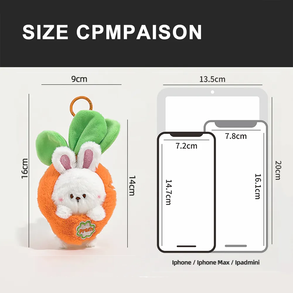 Fresh Veggie Zoo Keychain: Cute Animal Plush with Vegetable Costumes