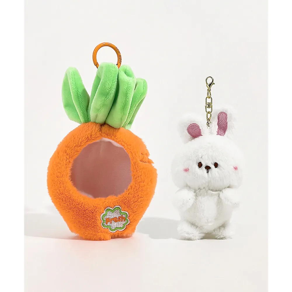 Fresh Veggie Zoo Keychain: Cute Animal Plush with Vegetable Costumes