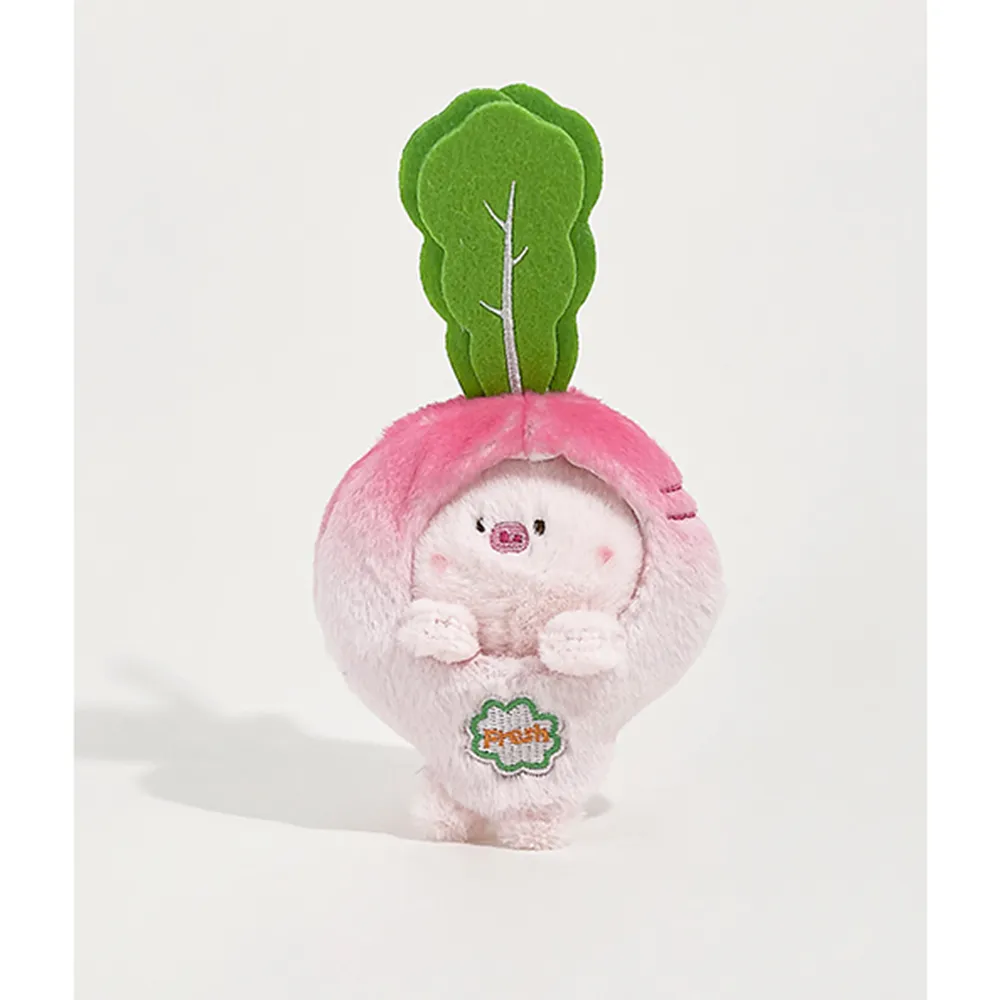 Fresh Veggie Zoo Keychain: Cute Animal Plush with Vegetable Costumes