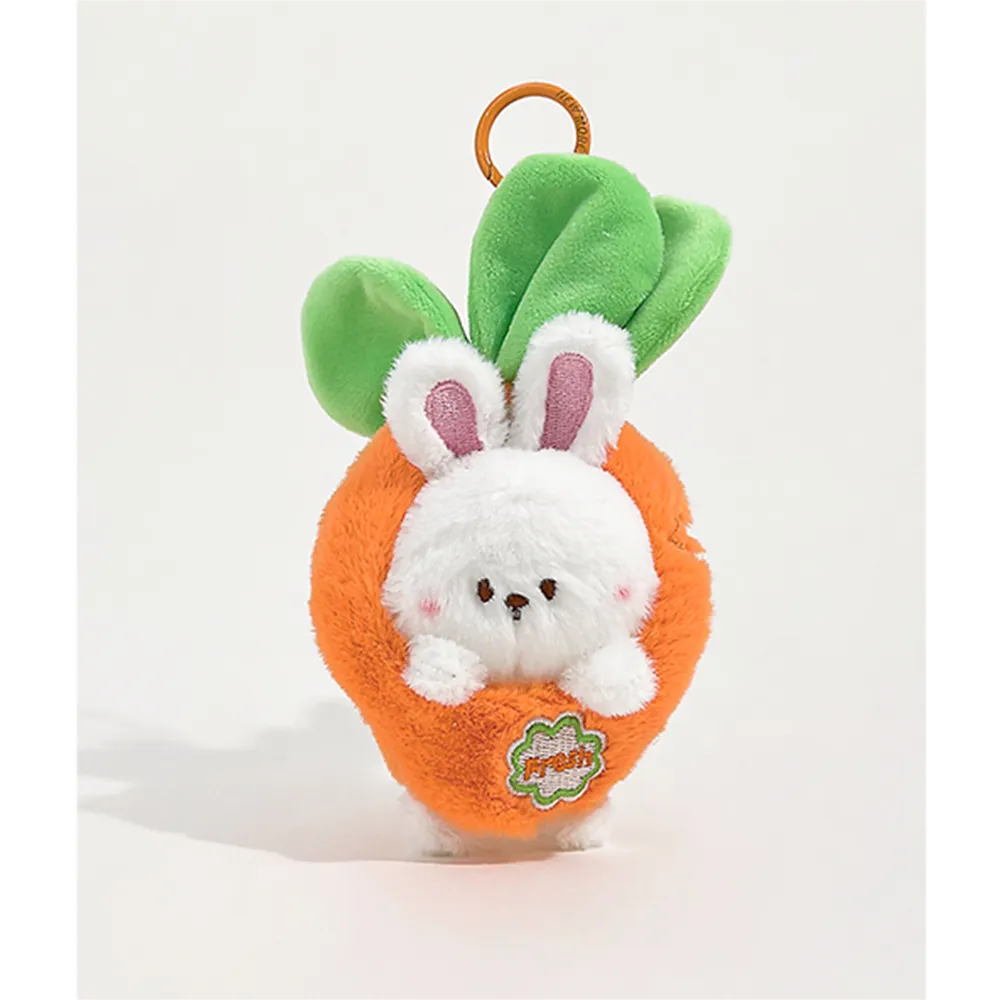 Fresh Veggie Zoo Keychain: Cute Animal Plush with Vegetable Costumes