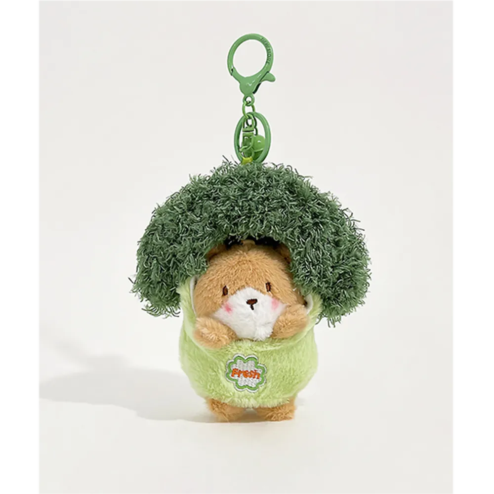 Fresh Veggie Zoo Keychain: Cute Animal Plush with Vegetable Costumes