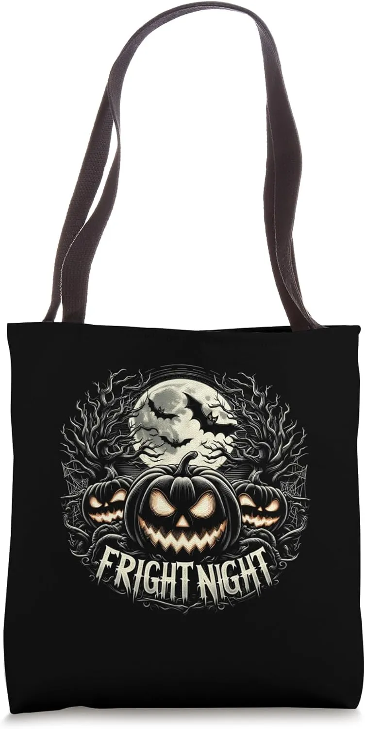 Fright Night Halloween Pumpkin Jack O Lantern Tote Bag