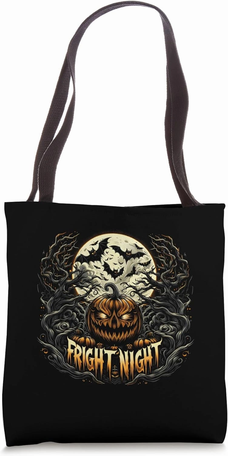 Fright Night Halloween Pumpkin Jack O Lantern Tote Bag