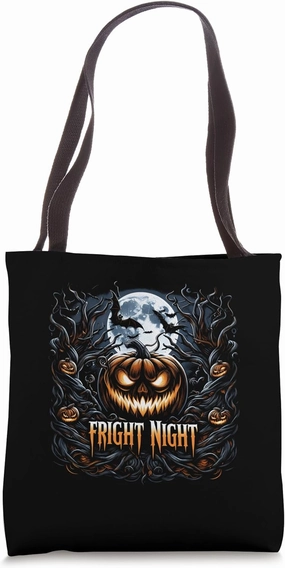 Fright Night Halloween Pumpkin Jack O Lantern Tote Bag