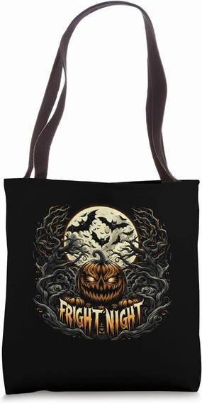Fright Night Halloween Pumpkin Jack O Lantern Tote Bag