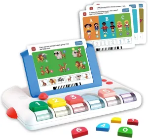 Fun Logic Training & Math Computing for Kids - PBS Inspired Toys for Girls & Boys with Number Cards, Geometric Cards, and Building Blocks - Quiz Game for Kids 4-6 to Boost Parent-Child bonding