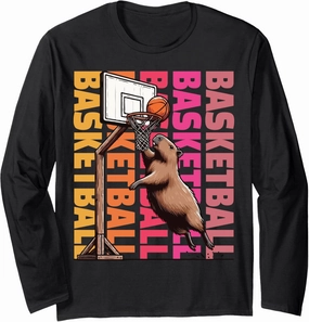 Fun Basketball – Capybara Full Dunk Basketball Long Sleeve T-Shirt