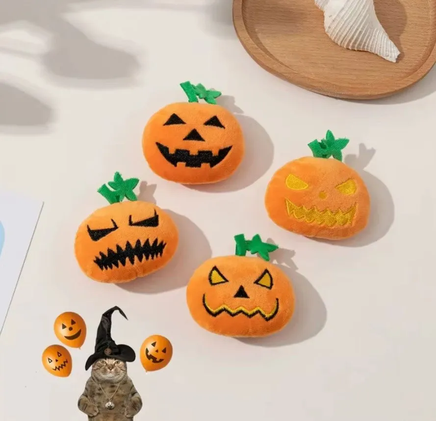 Funny Pumpkin Ghost Face Dog Toy – Halloween Chew Toy for Dogs
