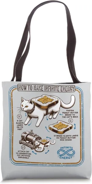 Funny Science Sarcasm Hypothesis Infinite Energy Loop Cat Tote Bag