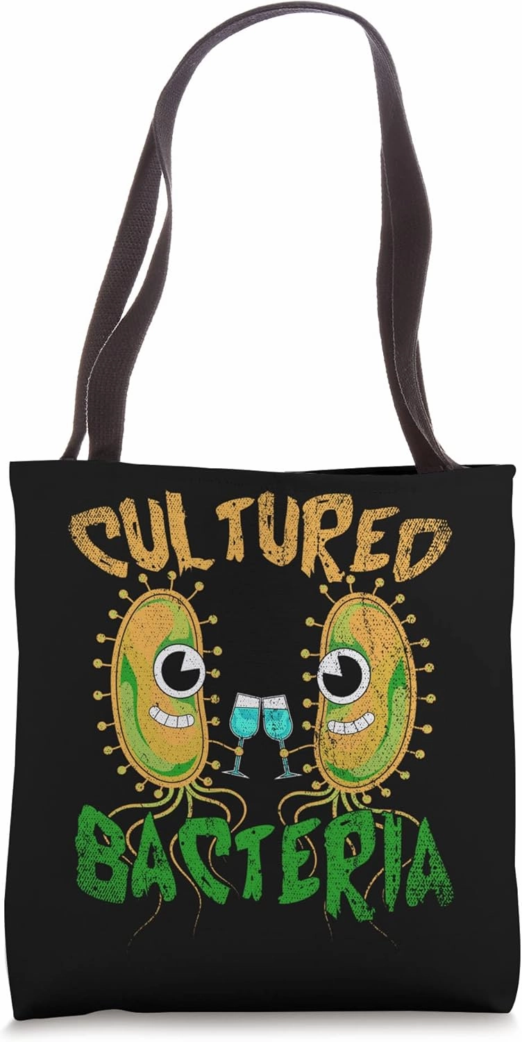 Funny Wine Drinking Biology Science Cultured Bacteria Tote Bag